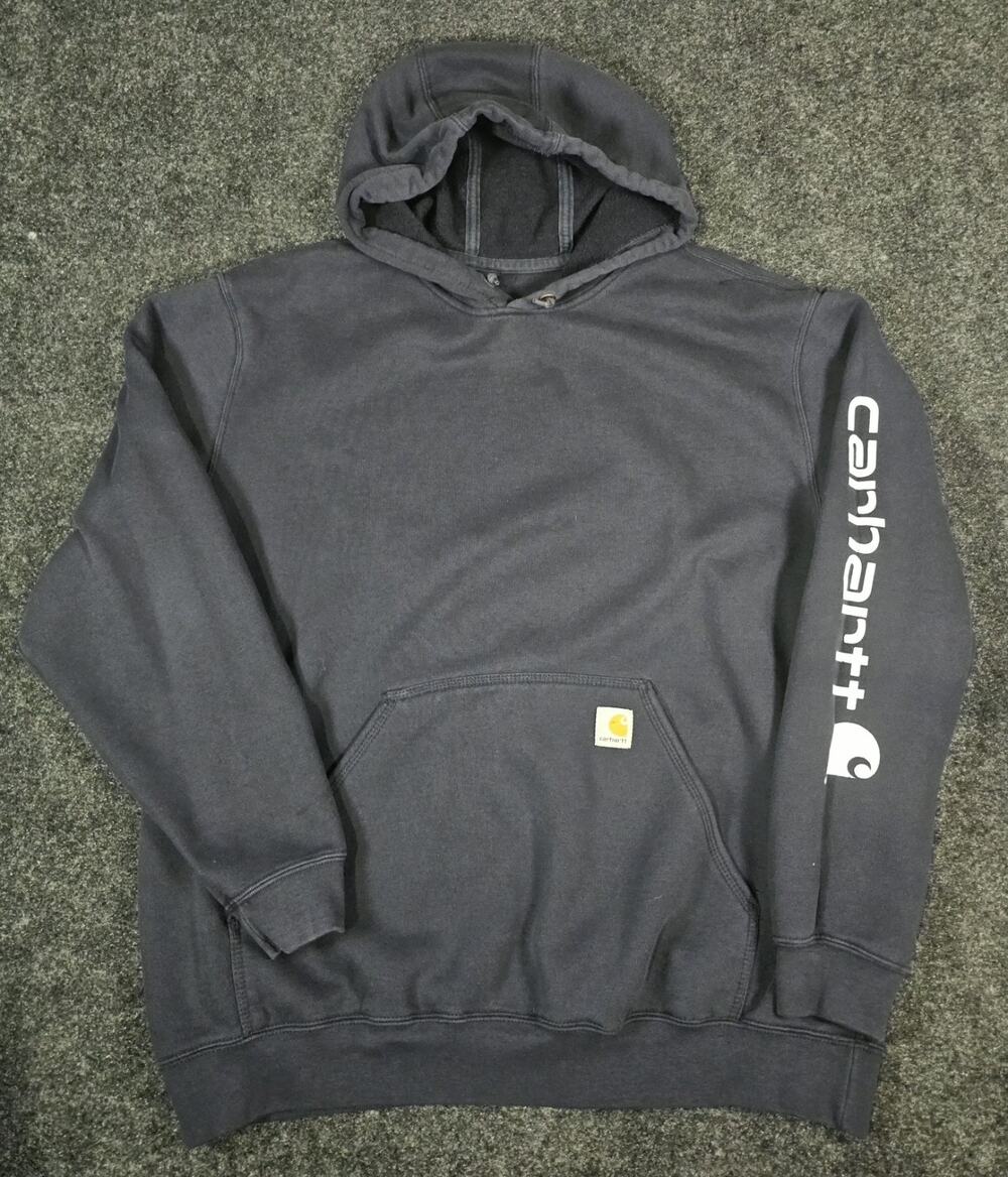 Carhartt Hoodie Pullover Fleece Blue Original Fit Men's XL Kangaroo Pocket